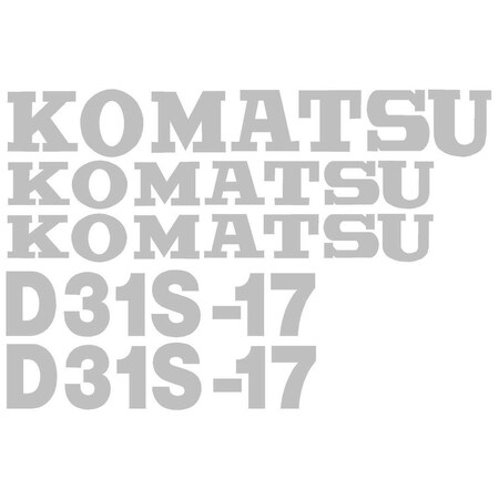 Aftermarket Brand New D31S-17 Komatsu Dozer Decal Set KOMD31S-17DECALSET